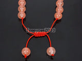 Adjustable Cherry Quartz Round Beads Bracelet Healing Reiki 5 Strands