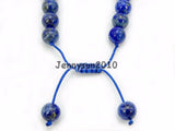 Adjustable Lapis Lazuli Round Bead Bracelet 5 Strands/Pack