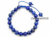 Adjustable Lapis Lazuli Round Bead Bracelet 5 Strands/Pack