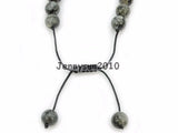 Adjustable Larvikite Labradorite Round Beads Bracelet Reiki Healing