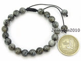 Adjustable Larvikite Labradorite Round Beads Bracelet Reiki Healing