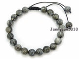 Adjustable Larvikite Labradorite Round Beads Bracelet Reiki Healing