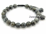 Adjustable Larvikite Labradorite Round Beads Bracelet Reiki Healing