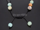 8mm Adjustable Amazonite Round Beads Bracelet Healing Reiki 5 Strands