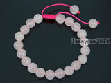 Adjustable Rose Quartz Round Beads Bracelet Healing Reiki Pack