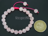 Adjustable Rose Quartz Round Beads Bracelet Healing Reiki Pack