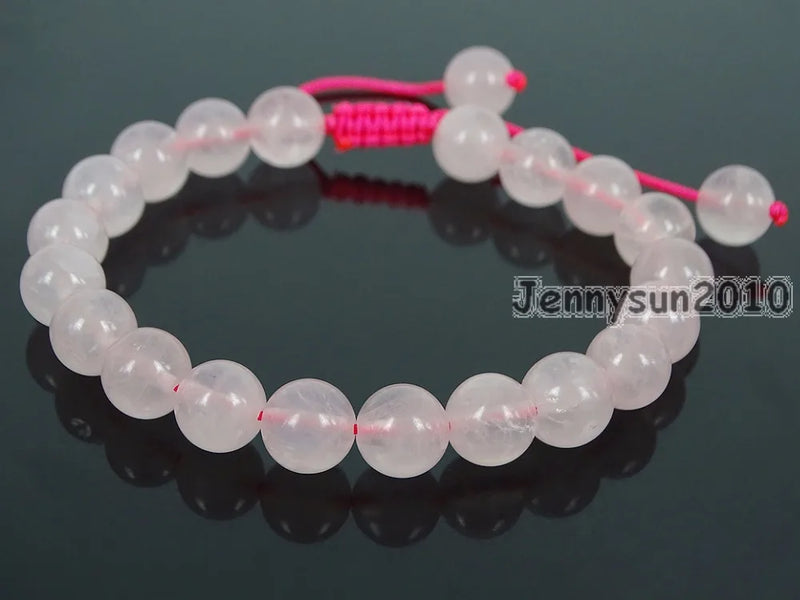Adjustable Rose Quartz Round Beads Bracelet Healing Reiki Pack