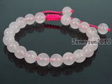 Adjustable Rose Quartz Round Beads Bracelet Healing Reiki Pack