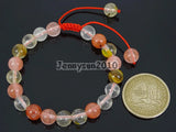 Adjustable Watermelon Skin Quartz Round Beads Bracelet Healing Reiki