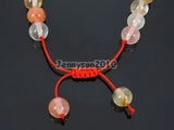 Adjustable Watermelon Skin Quartz Round Beads Bracelet Healing Reiki