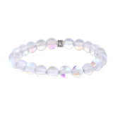 Moonstone Bead Bracelet with Moon Charm for Women