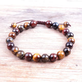 Men's Tiger Stone Bead Bracelet 8mm