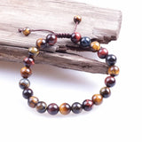 Men's Tiger Stone Bead Bracelet 8mm