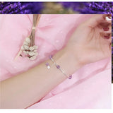 925 Silver Amethyst Stone Beads Bracelet for Women - Lucky Friendship Gift