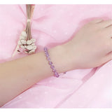 925 Silver Amethyst Stone Beads Bracelet for Women - Lucky Friendship Gift