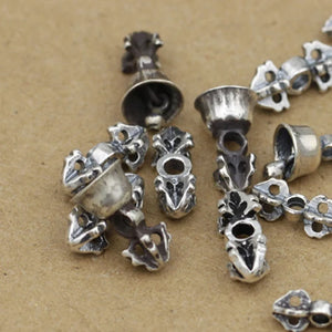925 Silver Dorje Bell Amulet Tibetan Buddhist Mala's Counter Charms
