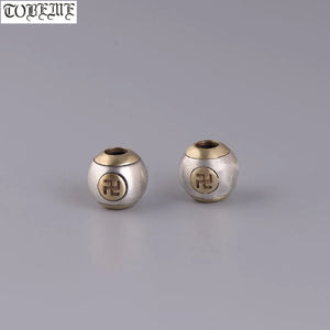 925 Silver Fengshui Wanzi Symbol Bead DIY Jewelry Findings