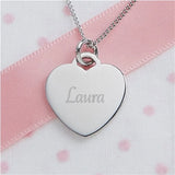 925 Silver Heart Name Necklace Pendant Mother's Birthday Gift