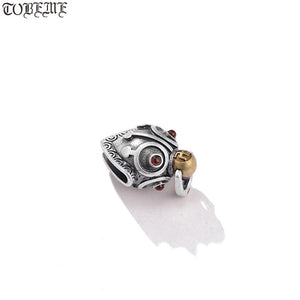 925 Silver Lucky Buddhist Wanzi Symbol Bell Charm Thai Silver Good Luck Pendant