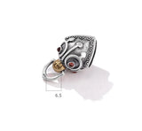 925 Silver Lucky Buddhist Wanzi Symbol Bell Charm Thai Silver Good Luck Pendant