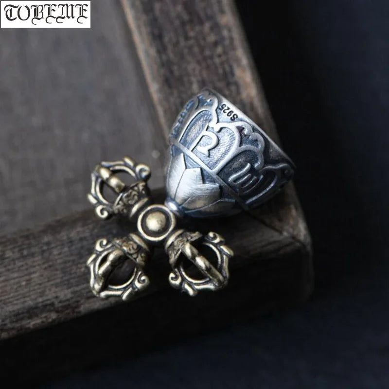 925 Silver Tibetan Vajra Bell Charm Pendant