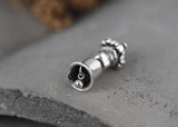 925 Silver Tibetan Dorje Bell Charm Sterling Silver Buddhist Vajra Bell Amulet
