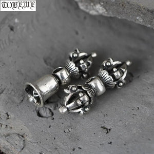925 Silver Tibetan Dorje Bell Charm Sterling Silver Buddhist Vajra Bell Amulet