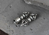 925 Silver Tibetan Dorje Bell Charm Sterling Silver Buddhist Vajra Bell Amulet