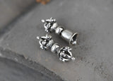 925 Silver Tibetan Dorje Bell Charm Sterling Silver Buddhist Vajra Bell Amulet