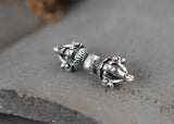 925 Silver Tibetan Dorje Bell Charm Sterling Silver Buddhist Vajra Bell Amulet