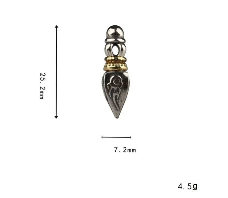 925 Silver Tibetan Dorje Charm Vintage Silver Buddhist Vajra Charm DIY Jewelry