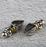 925 Silver Tibetan Dorje Charm Vintage Silver Buddhist Vajra Charm DIY Jewelry