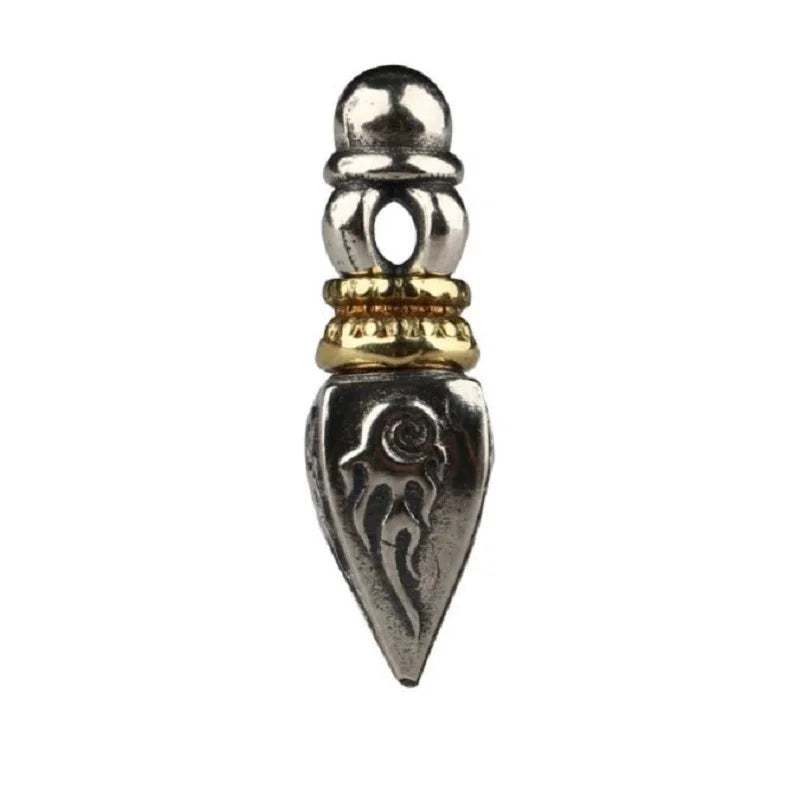 925 Silver Tibetan Dorje Charm Vintage Silver Buddhist Vajra Charm DIY Jewelry