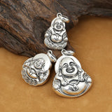 925 Silver Tibetan Happy Buddha Pendant Vintage Sterling Silver Amulet