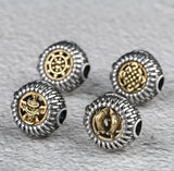 925 Silver Tibetan Lucky Babao Symbol Beads