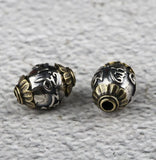 925 Silver Tibetan Six Words Proverb Bead Buddhist OM Mani Loose Beads
