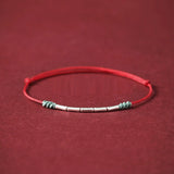 925 Silver Bamboo Red Line Lucky Bracelet Men Women Charm Bracelet