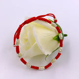 925 Silver Beads Red Rope Bracelets Cord String Friendship Bangle