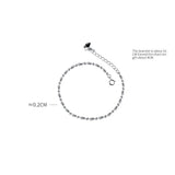 925 Silver Oval Round Beads Bracelet for Women