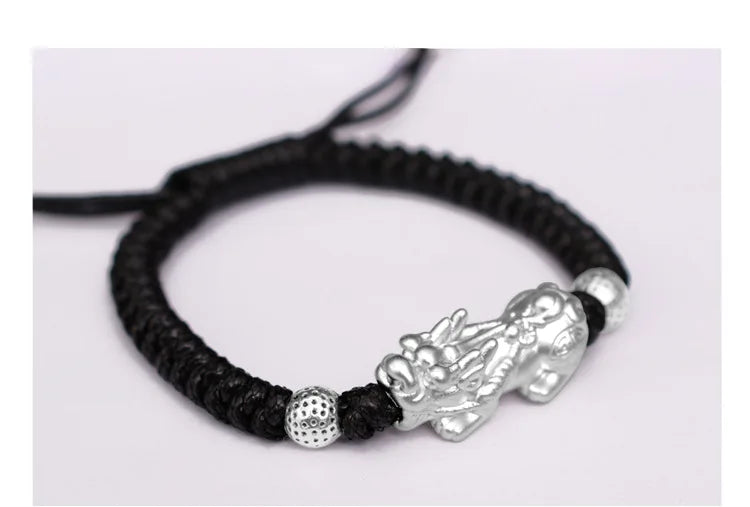 999 Silver Pixiu Bracelet Fengshui Wealth Good Luck Bracelet
