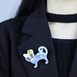 Cute Sitting Cat Acrylic Brooch Pin Jewelry