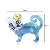 Cute Sitting Cat Acrylic Brooch Pin Jewelry