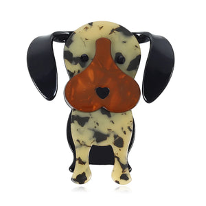 Acrylic Dog Brooches Safety Pins Animal Jewelry