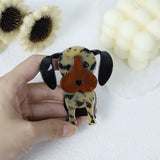 Acrylic Dog Brooches Safety Pins Animal Jewelry