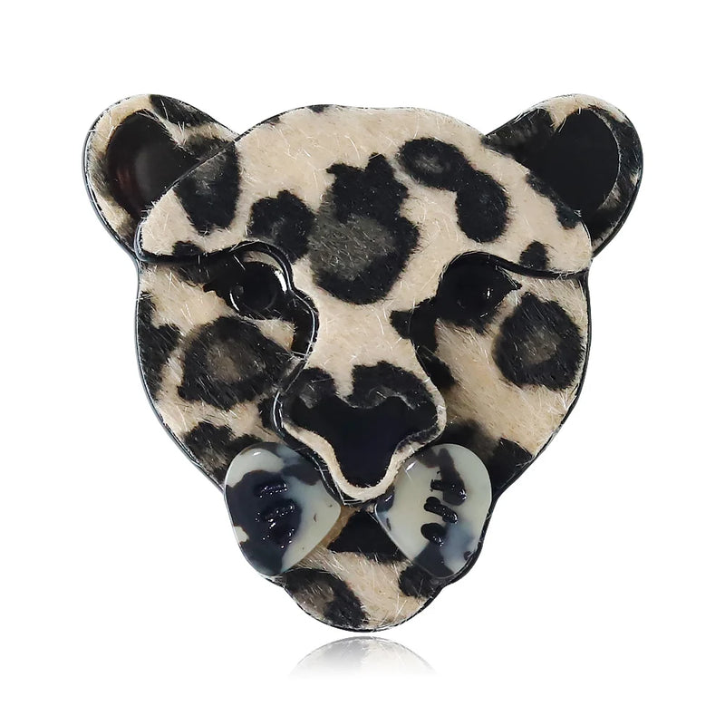 Leopard Acrylic Brooch Safety Pin Female Accessory