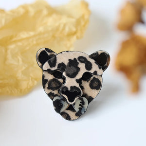 Leopard Acrylic Brooch Safety Pin Female Accessory