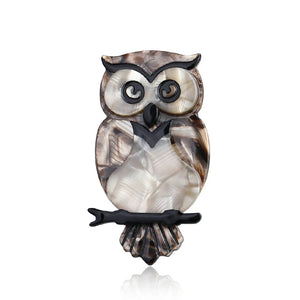 Acrylic Owl Brooch Pins Resin Bird Brooches for Women Animal Broche