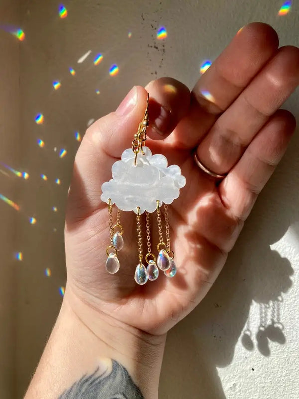 Acrylic Rain Cloud Earrings