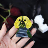 Acrylic Vivid Dog Brooches For Women Kids Lovely Animal Wolfhound Brooch