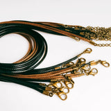Adjustable Brown Leather Cord Lobster Clasp Pendant Necklace 20pcs 50cm